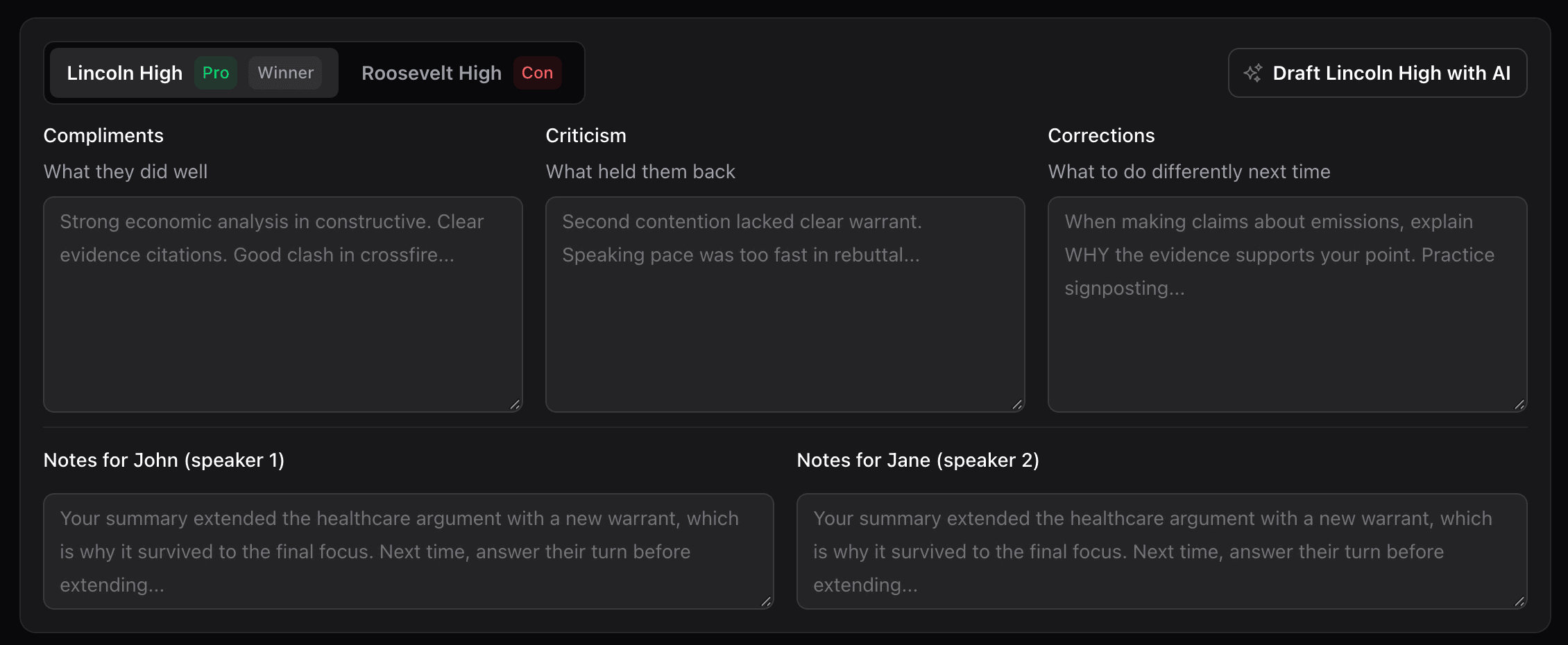 The three C's, side by side, for the team you are on