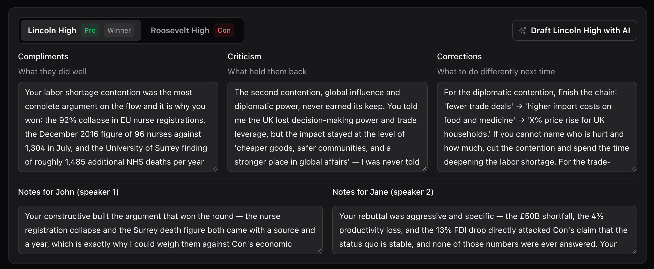 A draft landed in the three C's boxes