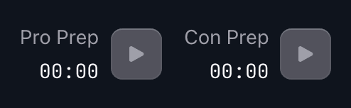 The two prep clocks at the top of the round screen, Pro and Con