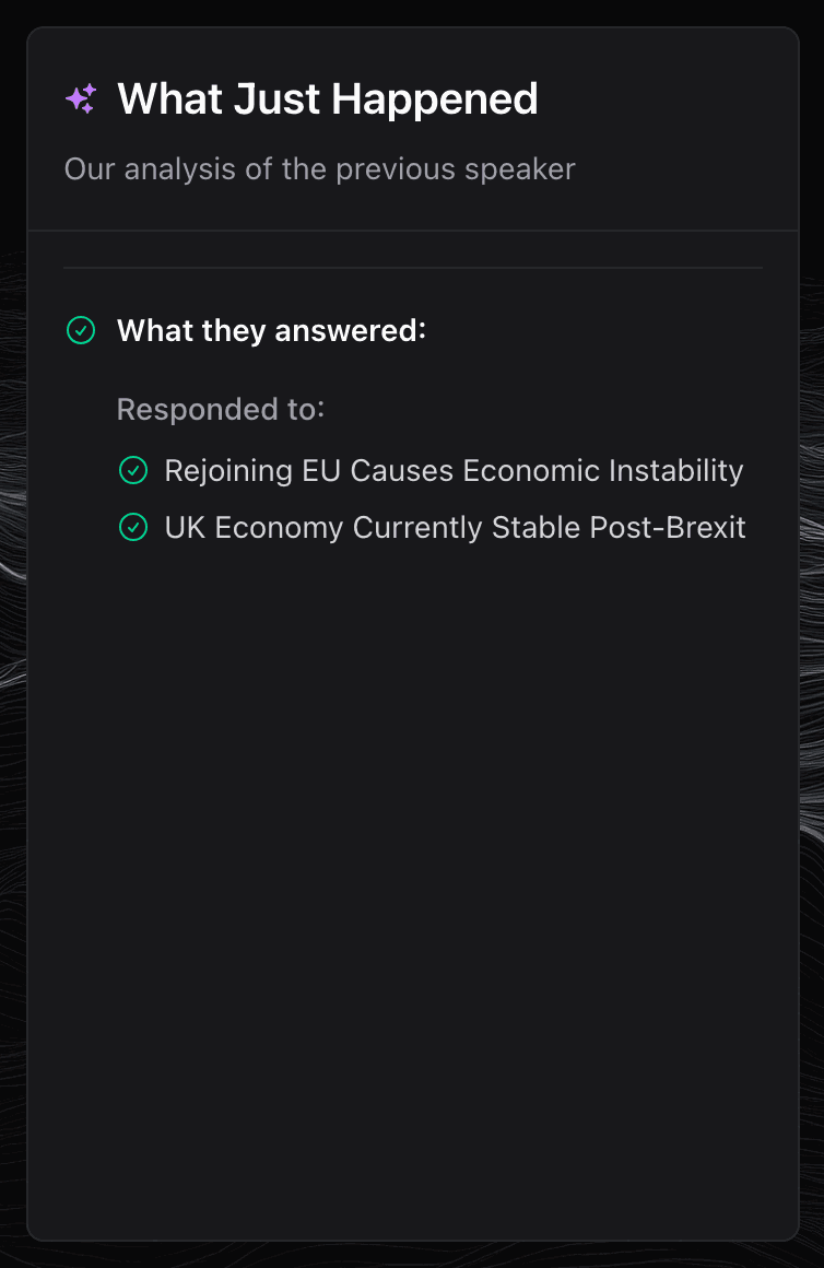 The column after a rebuttal, with a Responded to list under What they answered