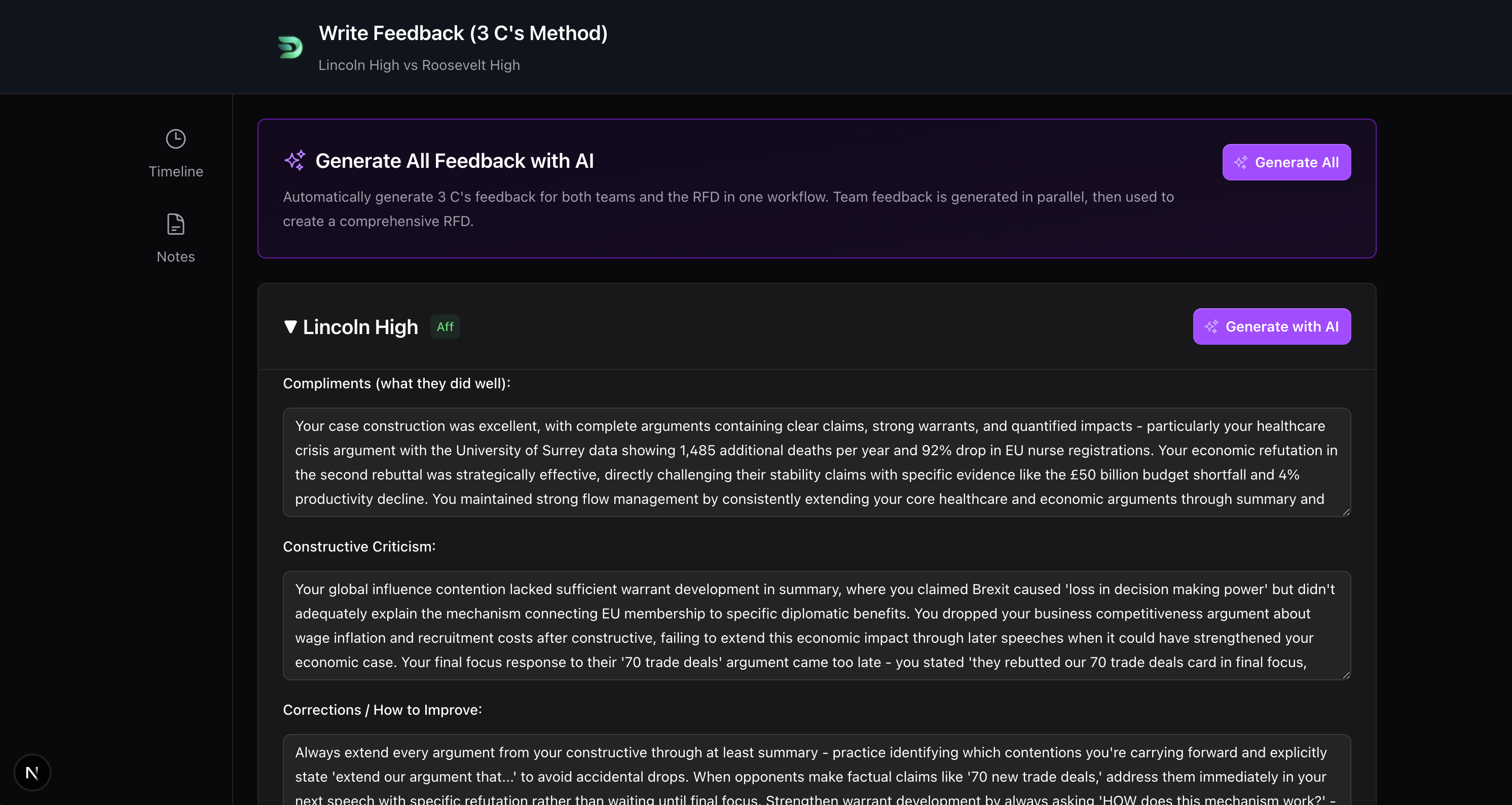 AI-generated feedback